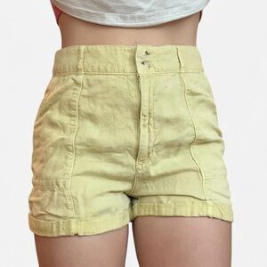 Joie Yellow High Waist Tailored Shorts
